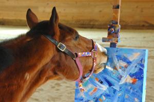 Тркачкиот коњ стана познат сликар